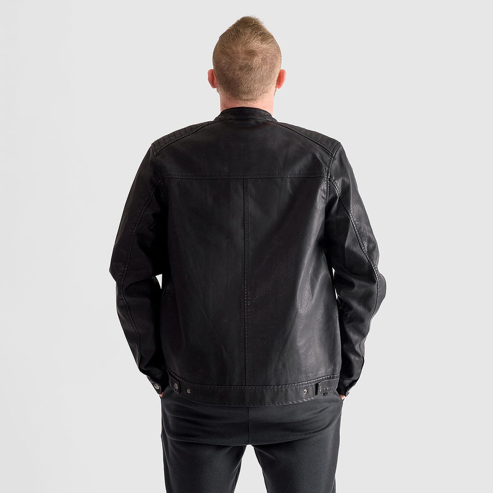 Close Out Deal -Stormhau Mens Leatherette Jacket (Size L) - Black