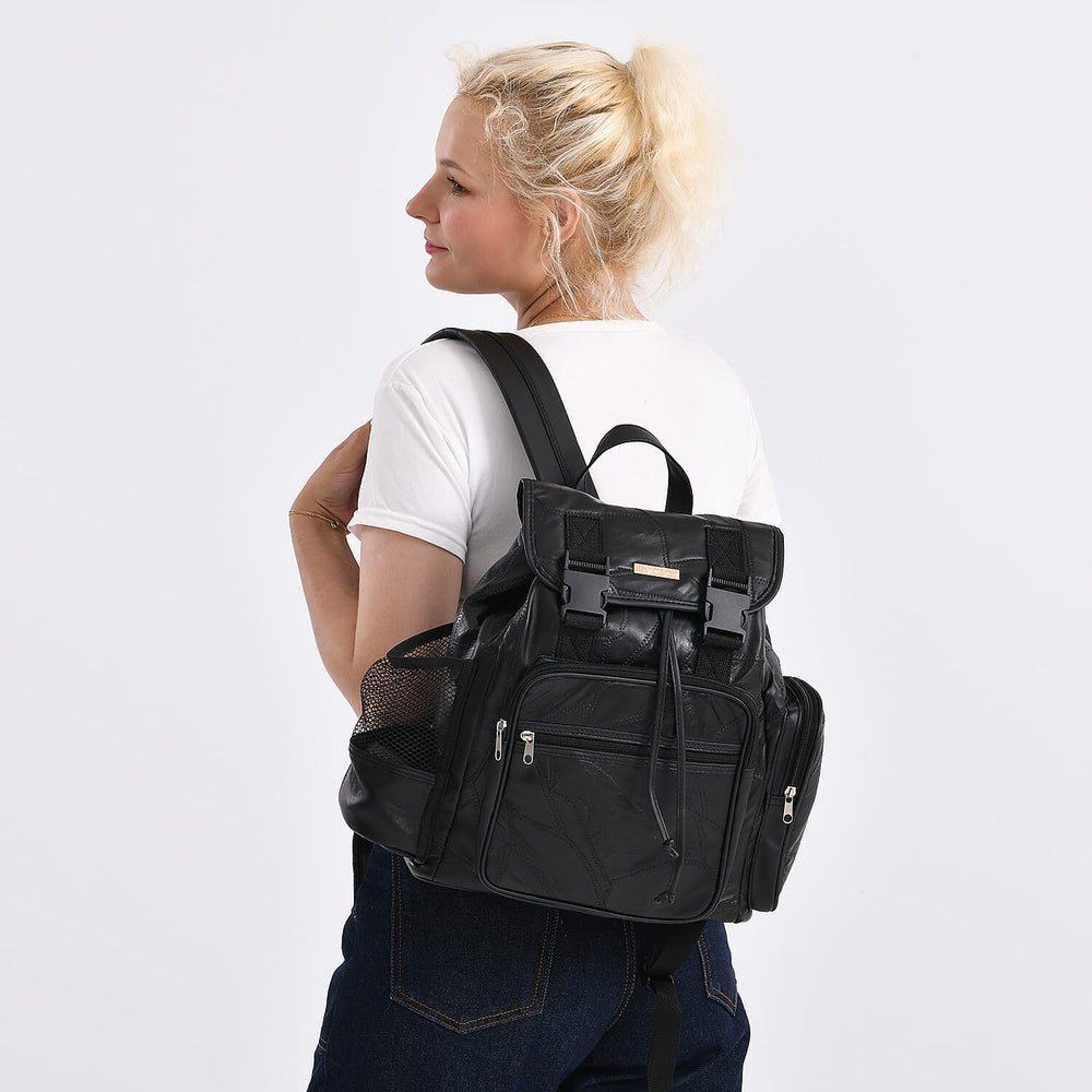 Styled By 100% Genuine Leather Backpack - Black