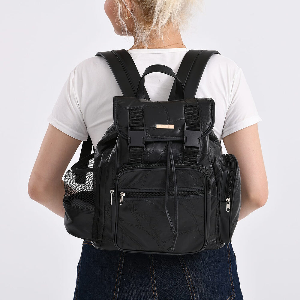 Styled By 100% Genuine Leather Backpack - Black