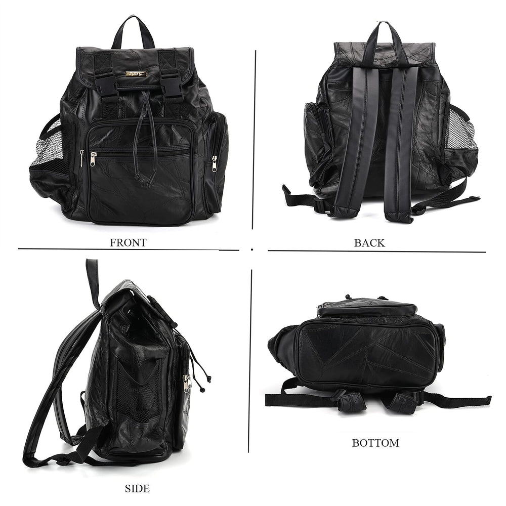 Styled By 100% Genuine Leather Backpack - Black