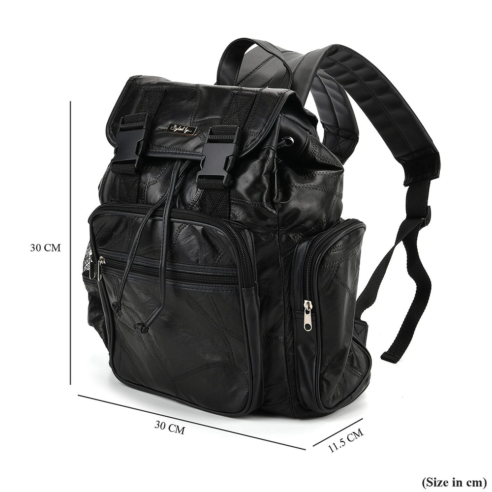 Styled By 100% Genuine Leather Backpack - Black