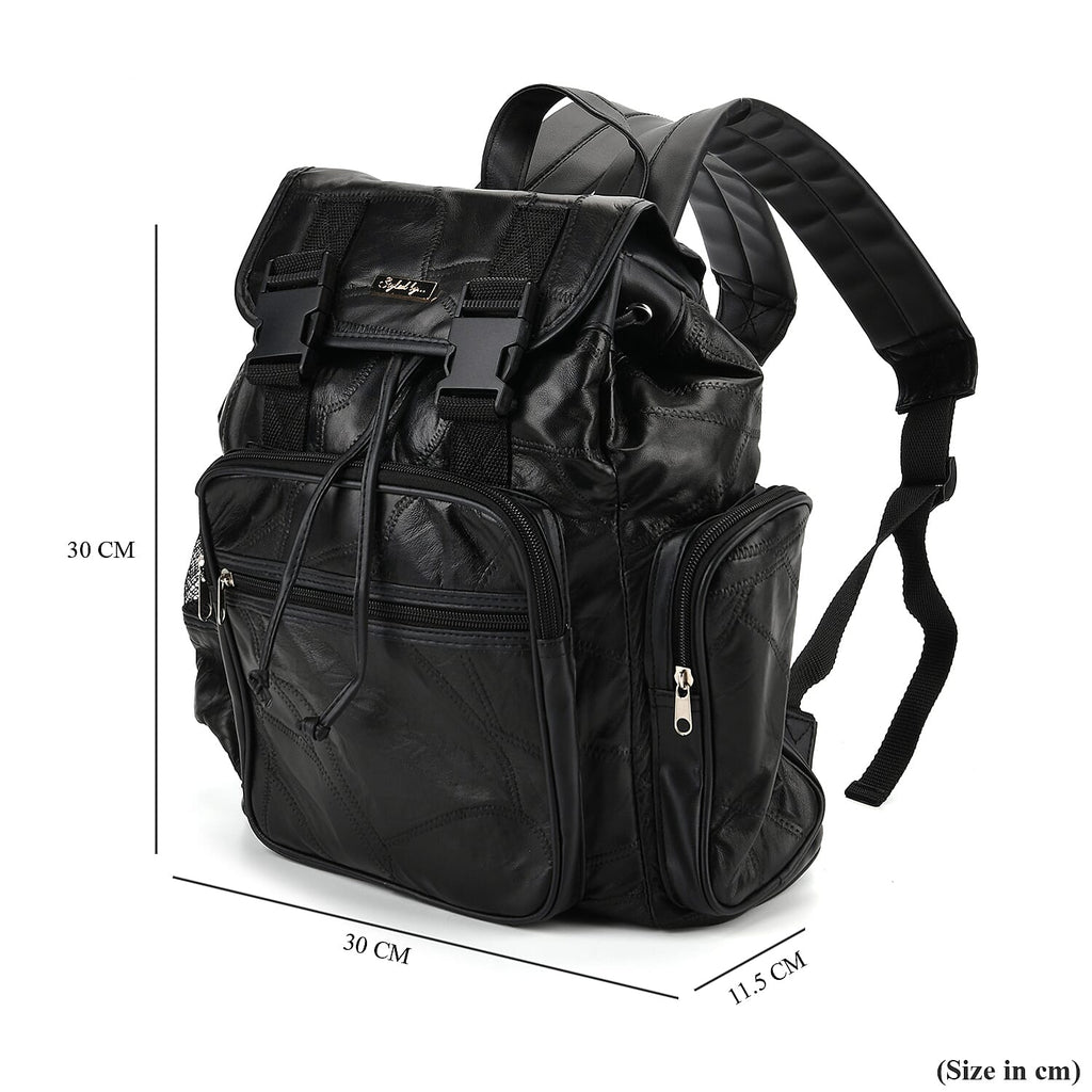 Styled By 100% Genuine Leather Backpack - Black