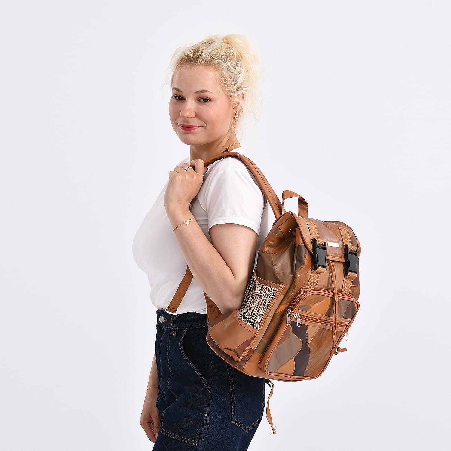 Styled By 100% Genuine Leather Backpack - Multi