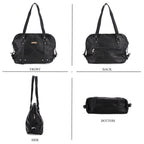 Styled By - Designer Inspired 100% Genuine Leather Tote Bag - Black