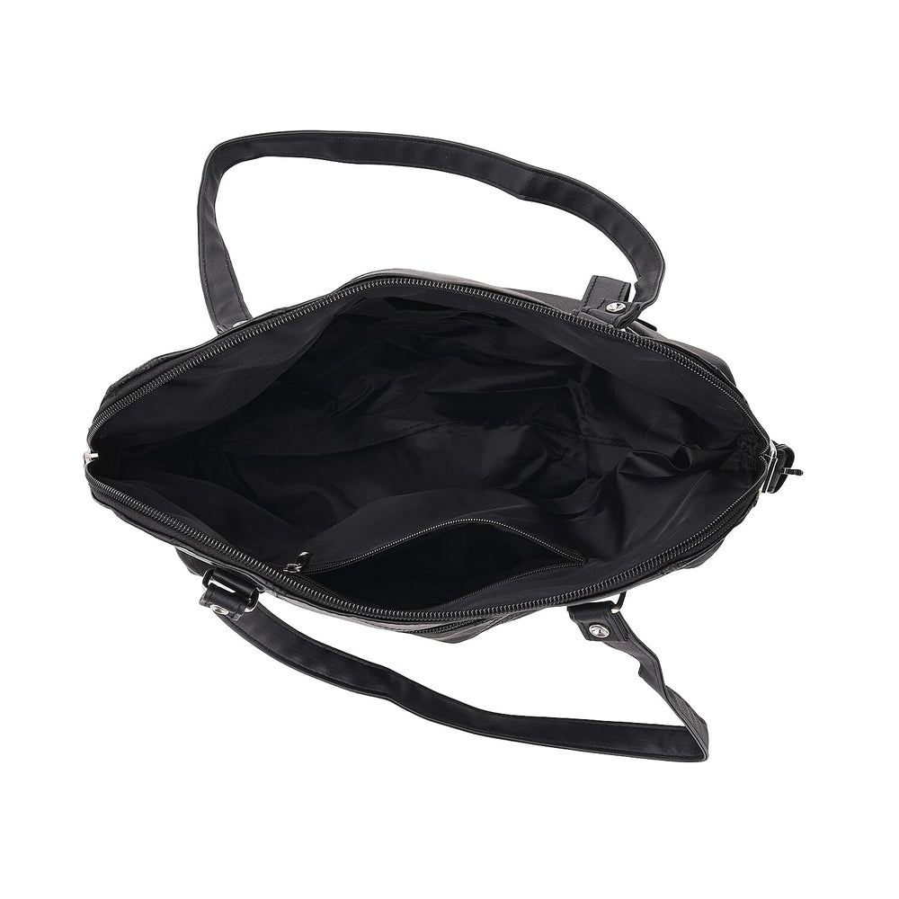 Styled By - Designer Inspired 100% Genuine Leather Tote Bag - Black