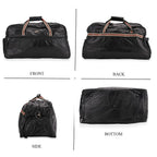 Styled By - Designer Inspired 100% Genuine Leather Duffle Bag - Black
