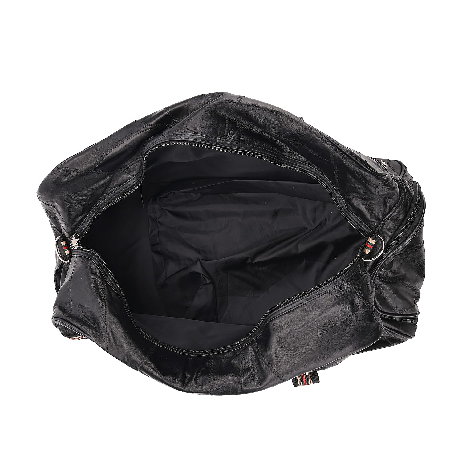Styled By - Designer Inspired 100% Genuine Leather Duffle Bag - Black