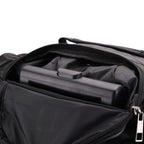 Patchwork Sheep Leather Travel Bag with Trolley - Black