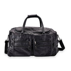 Leather Patchwork Travel Bag (Size 51x29x28 cm) - Black & Black
