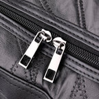 Leather Patchwork Travel Bag (Size 51x29x28 cm) - Black & Black