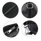 100% Genuine Leather Crossbody Bag with Adjustable Strap - Black