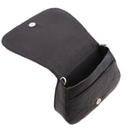 100% Genuine Leather Crossbody Bag (Size 20x6x15 cm) - Black & Black
