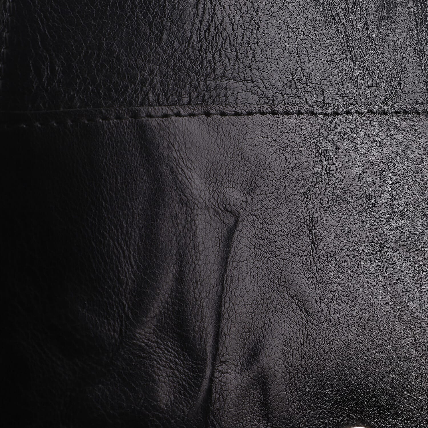 100% Genuine Leather Crossbody Bag (Size 20x6x15 cm) - Black & Black