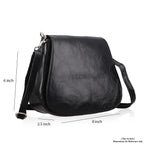 100% Genuine Leather Crossbody Bag (Size 20x6x15 cm) - Black & Black