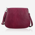 100% Genuine Leather Crossbody Bag (Size 20x6x15 cm) - Burgundy & Black