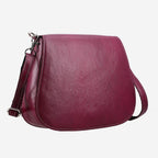 100% Genuine Leather Crossbody Bag (Size 20x6x15 cm) - Burgundy & Black