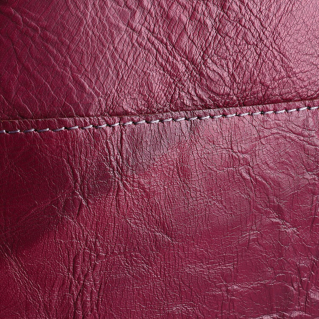 100% Genuine Leather Crossbody Bag (Size 20x6x15 cm) - Burgundy & Black