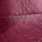 100% Genuine Leather Crossbody Bag (Size 20x6x15 cm) - Burgundy & Black