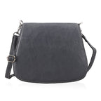 100% Genuine Leather Crossbody Bag (Size 20x6x15 cm) - Grey & Black