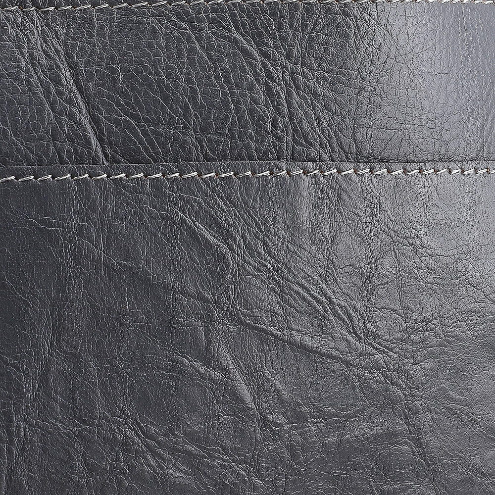 100% Genuine Leather Crossbody Bag (Size 20x6x15 cm) - Grey & Black