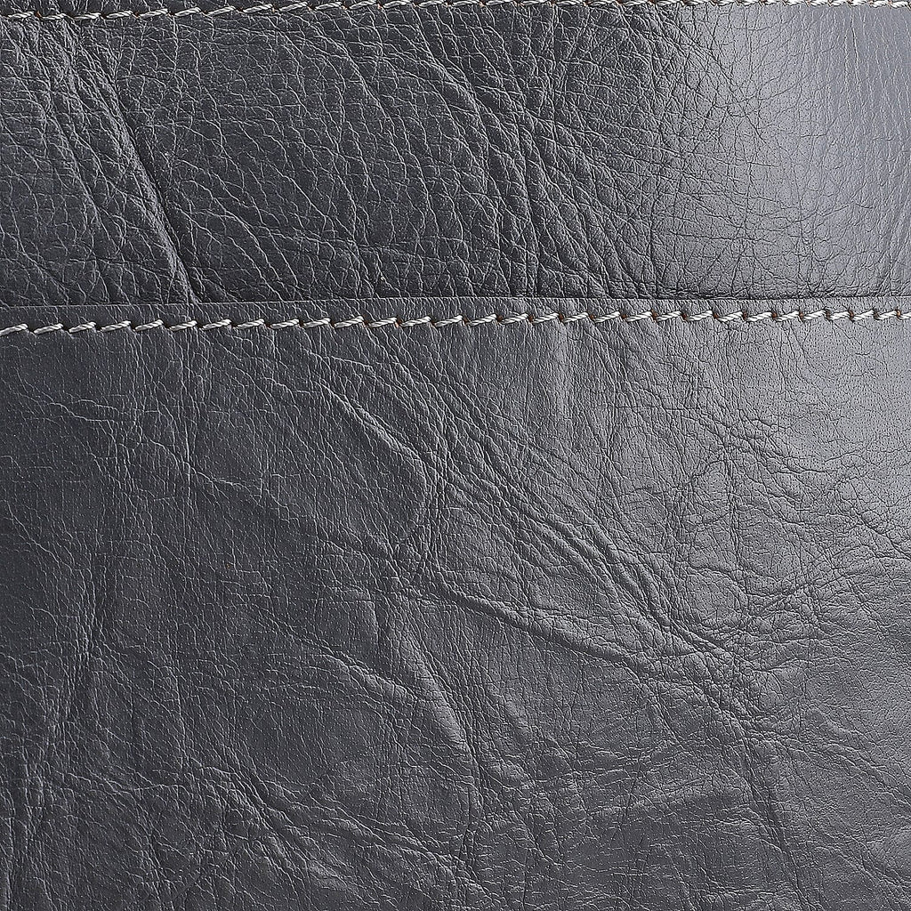 100% Genuine Leather Crossbody Bag (Size 20x6x15 cm) - Grey & Black