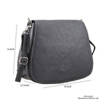 100% Genuine Leather Crossbody Bag (Size 20x6x15 cm) - Grey & Black