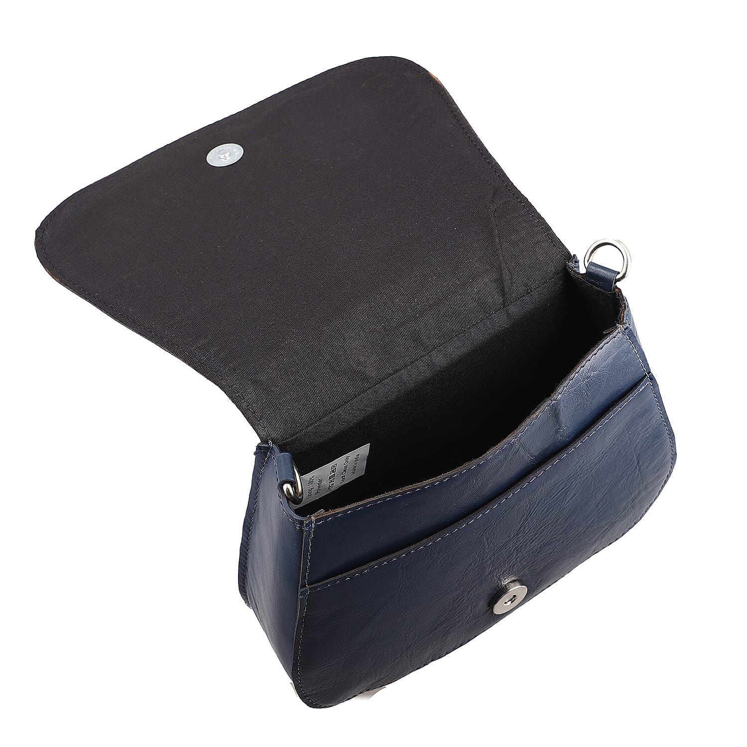 100% Genuine Leather Crossbody Bag (Size 20x6x15 cm) - Navy & Black