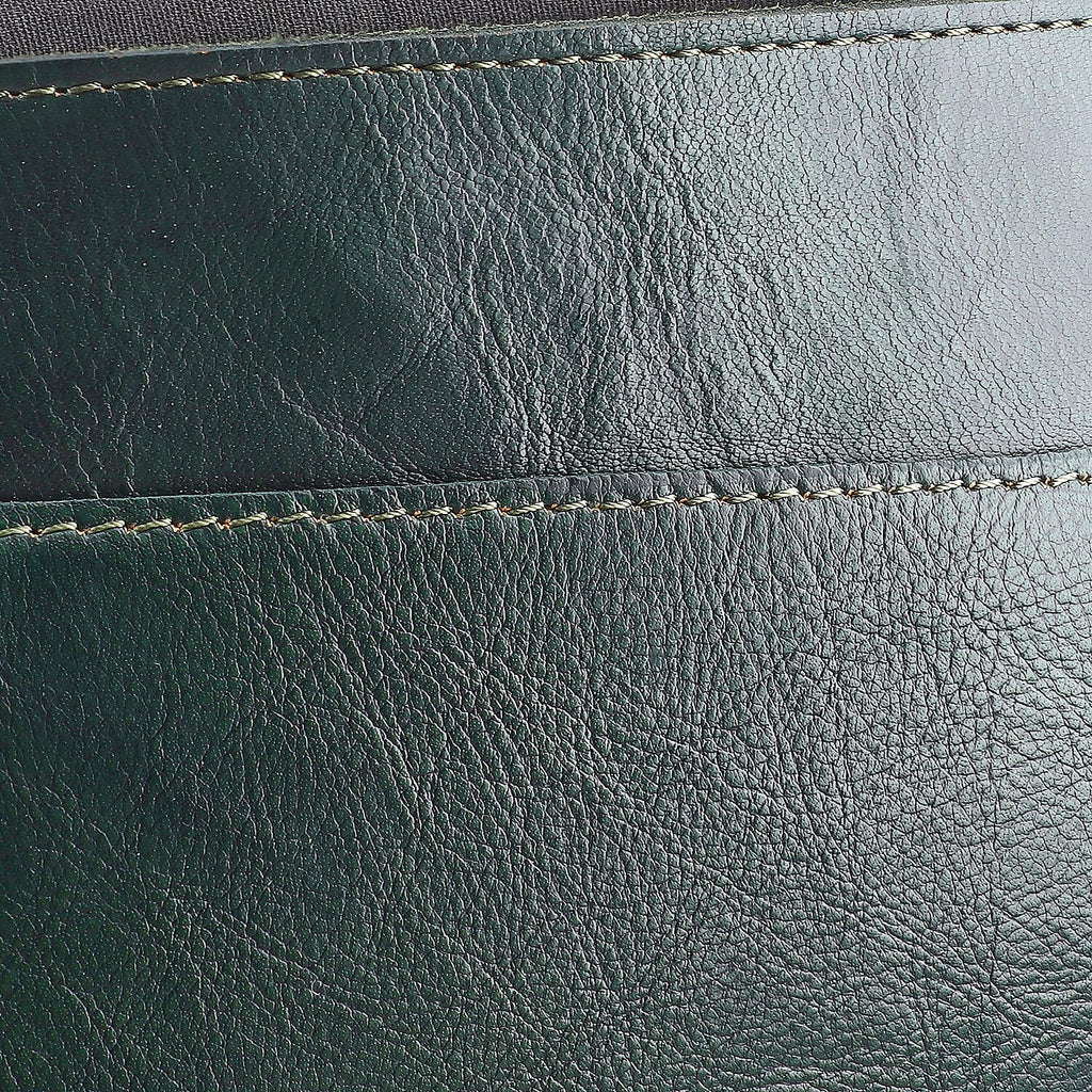100% Genuine Leather Crossbody Bag (Size 20x6x15 cm) - Olive Green & Black