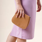 100% Genuine Leather Crossbody Bag (Size 20x6x15 cm) - Tan & Black
