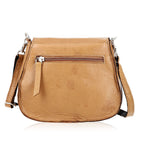 100% Genuine Leather Crossbody Bag (Size 20x6x15 cm) - Tan & Black