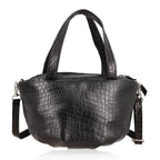 100% Genuine Leather Potli Crossbody Sling Bag - Black