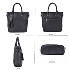 Leather Patterned Crossbody Bag (Size 22x10x24 cm) - Black & Black