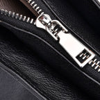 Leather Patterned Crossbody Bag (Size 22x10x24 cm) - Black & Black