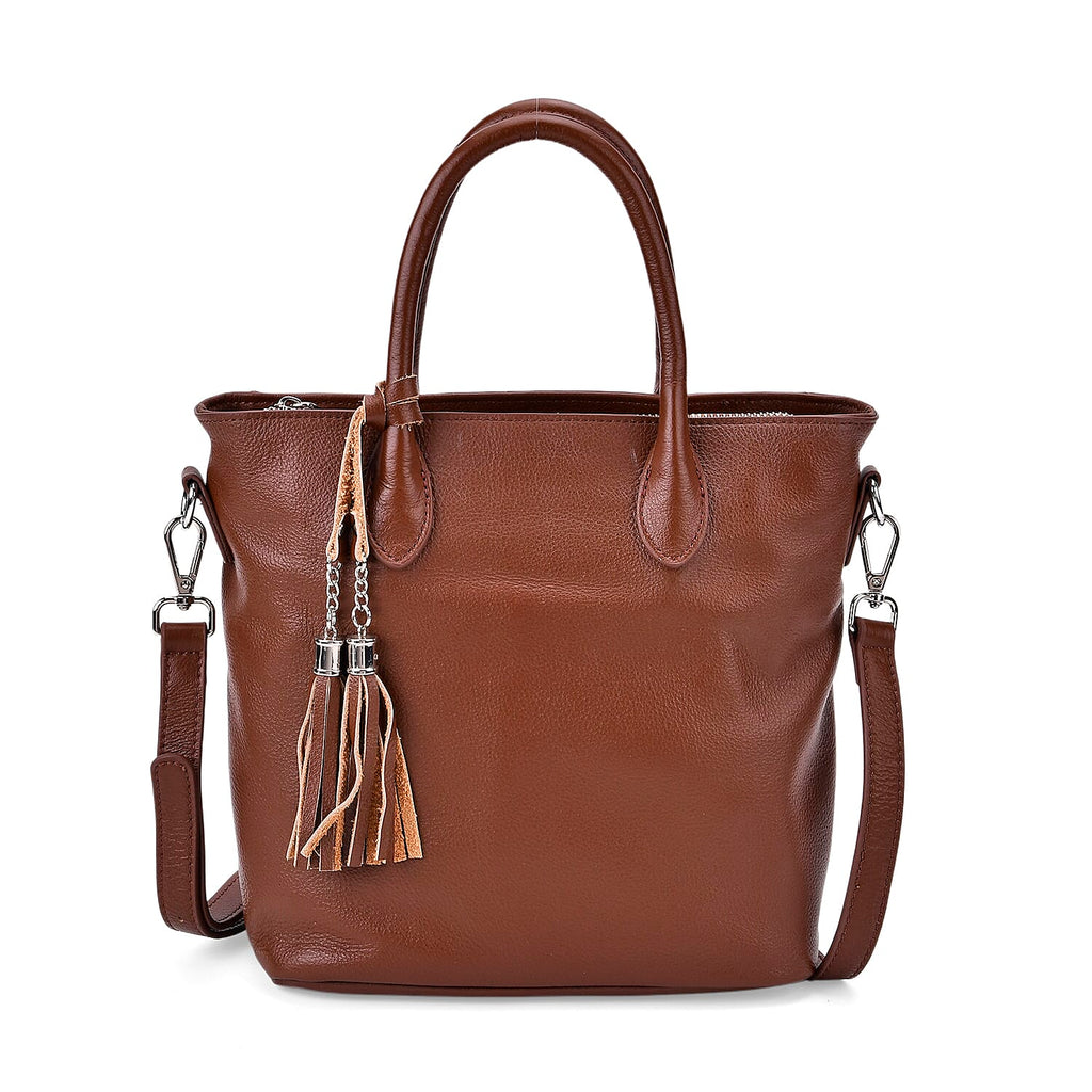 Leather Patterned Crossbody Bag (Size 22x10x24 cm) - Brown & Black