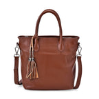 Leather Patterned Crossbody Bag (Size 22x10x24 cm) - Brown & Black