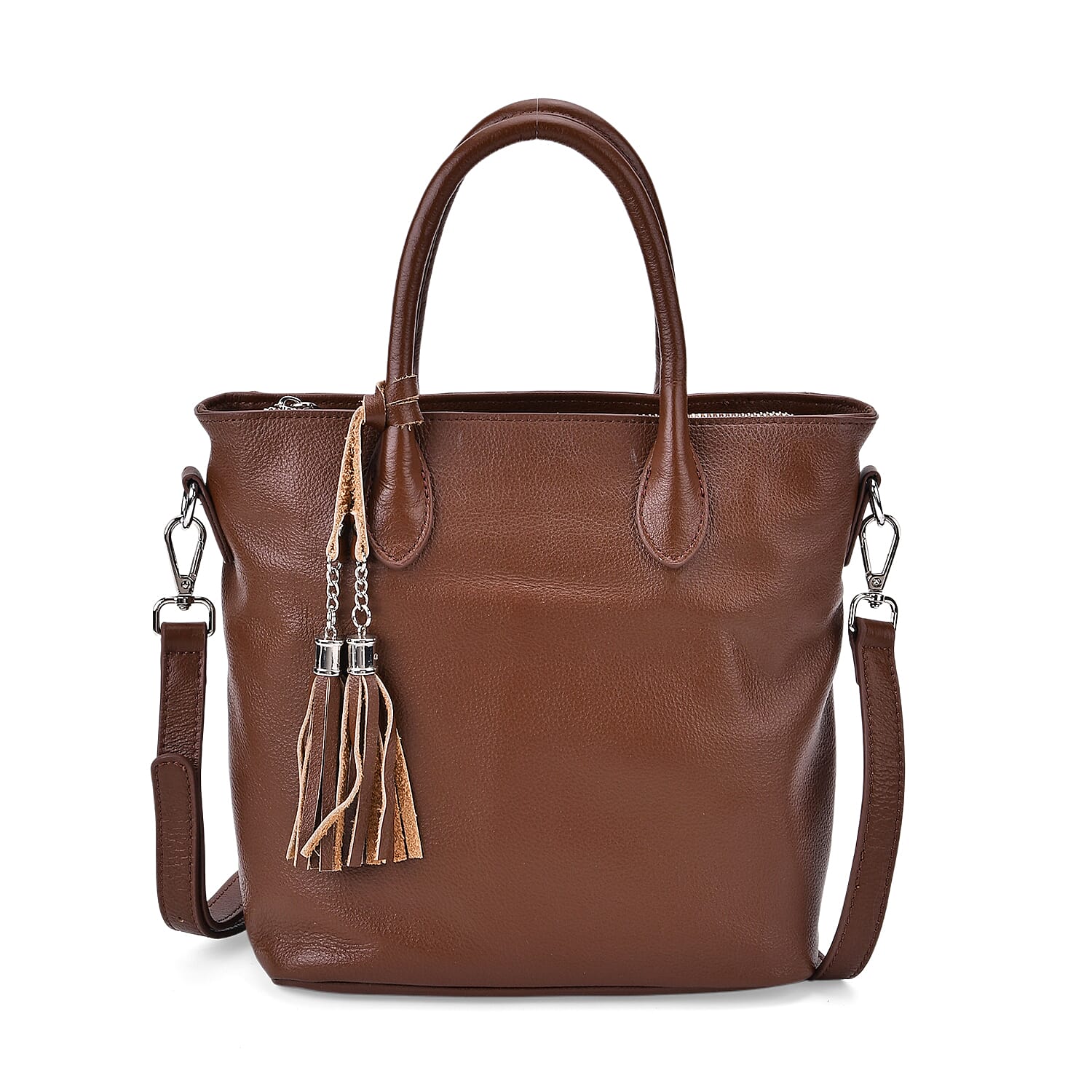 Leather Patterned Crossbody Bag (Size 22x10x24 cm) - Brown & Black