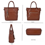 Leather Patterned Crossbody Bag (Size 22x10x24 cm) - Brown & Black