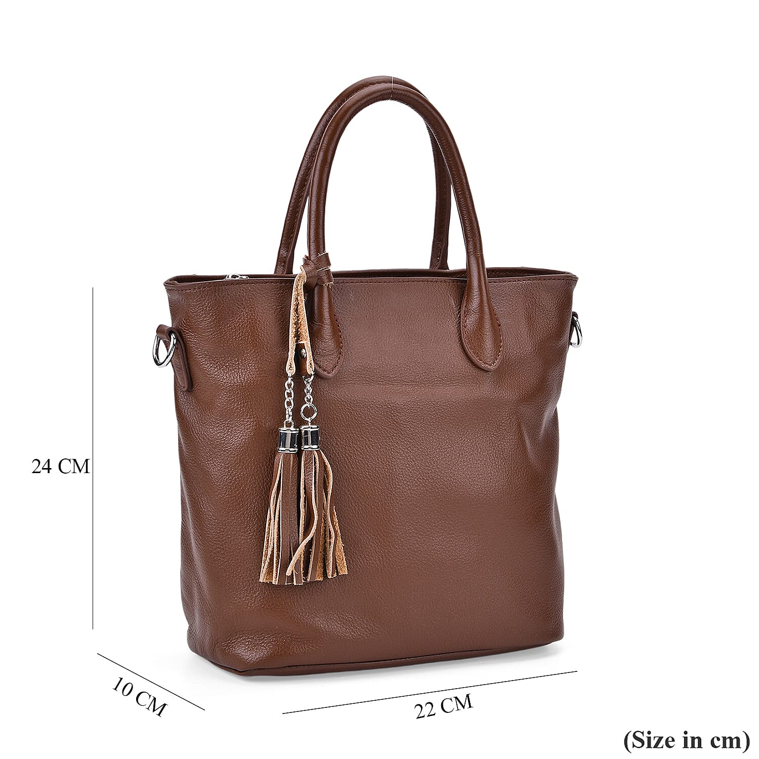 Leather Patterned Crossbody Bag (Size 22x10x24 cm) - Brown & Black