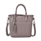 Leather Patterned Crossbody Bag (Size 22x10x24 cm) - Grey & Black