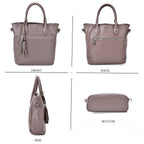 Leather Patterned Crossbody Bag (Size 22x10x24 cm) - Grey & Black