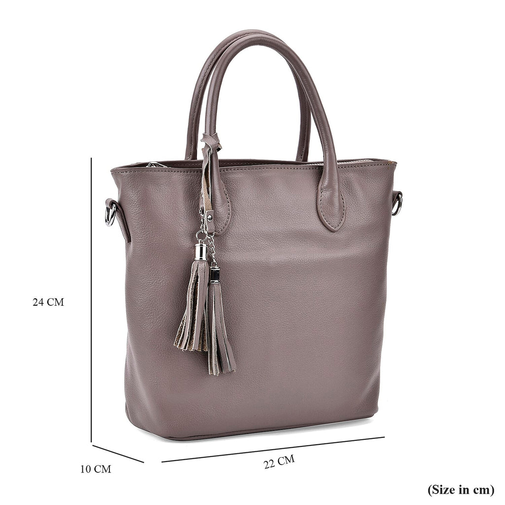 Leather Patterned Crossbody Bag (Size 22x10x24 cm) - Grey & Black
