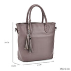Leather Patterned Crossbody Bag (Size 22x10x24 cm) - Grey & Black