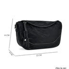 Genuine Leather Patterned Crossbody Bag (Size 22x16x9 cm) - Black