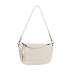 Genuine Leather Patterned Crossbody Bag (Size 22x16x9 cm) - White