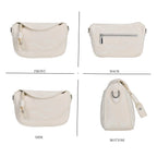 Genuine Leather Patterned Crossbody Bag (Size 22x16x9 cm) - White