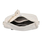Genuine Leather Patterned Crossbody Bag (Size 22x16x9 cm) - White