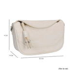 Genuine Leather Patterned Crossbody Bag (Size 22x16x9 cm) - White
