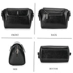 Sumptuous quality 100% Genuine Leather Crossbody Bag - Black