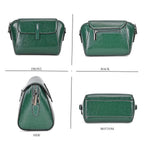 One Time Deal - Designer Inspired Leather Patterned Crossbody Bag (Size 23x10x14 cm) - Green