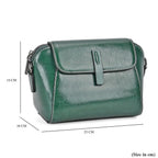 One Time Deal - Designer Inspired Leather Patterned Crossbody Bag (Size 23x10x14 cm) - Green
